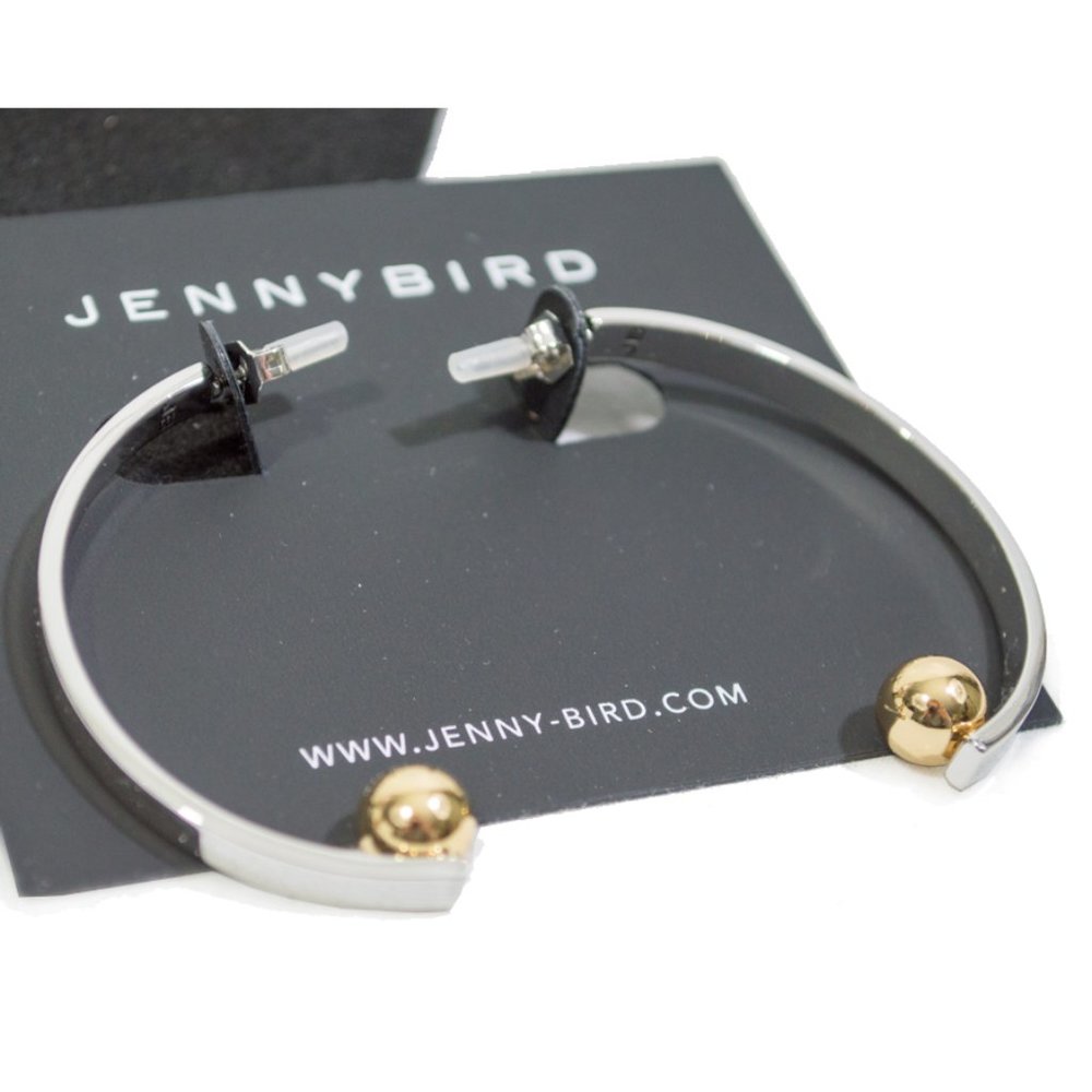 Silvertone & Goldtone Vela Drop Earrings - Picture 4 of 6